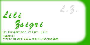 lili zsigri business card